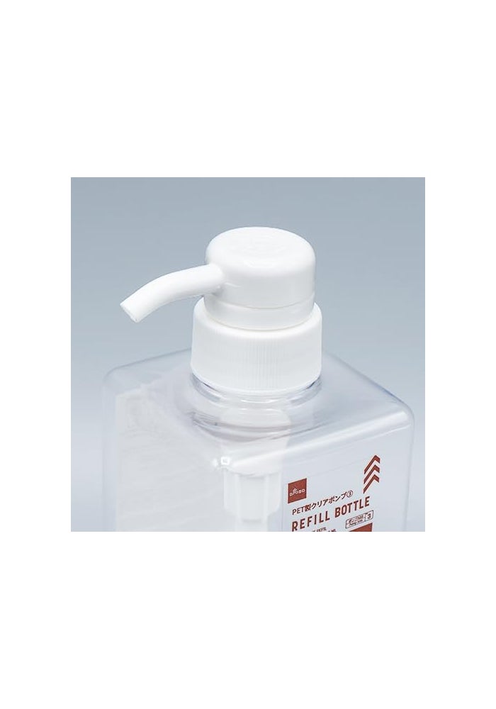 DAISO Refill Bottle with Pump | Clear Plastic Dispenser | 400 ml | Refillable Lotion & Soap Container - Image 3
